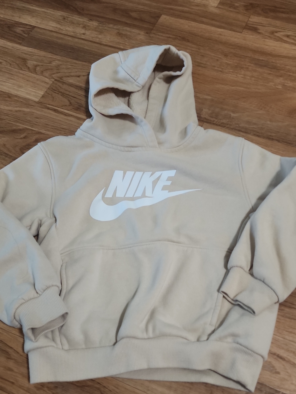 Nike Cream Pullover Hoodie with White Logo